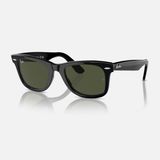 Ray-Ban RB 2140 54 Wayfarer Unisex Güneş Gözlüğü Siyah Çerçeve ve Yeşil Cam ile UV 400 Koruma