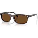 Ray-Ban RB 2224 71057 60 Unisex Polarize Dikdörtgen Kırçıllı Kahverengi Kemik Güneş Gözlüğü