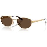 Ray-Ban Rb 3774D 001/73 55 Kadın Güneş Gözlüğü Oval Metal Çerçeve UV 400 Koyu Kahverengi Cam