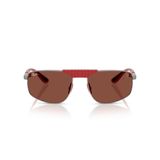 Ray-Ban RB 3776M F126C5 58 Scuderia Ferrari Unisex Geometrik Gri Metal Güneş Gözlüğü