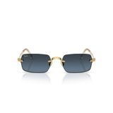 Ray-Ban RB 3928 001S2 54 A$AP ROCKY Unisex Dikdörtgen Gold Aynalı Metal Güneş Gözlüğü