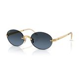 Ray-Ban RB 3929 001S2 54 A$AP ROCKY Unisex Oval Gold Aynalı Metal Güneş Gözlüğü