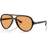 Ray-Ban Rb 4125 601/33 59 Unisex Cats 5000 Güneş Gözlüğü Mat Siyah Çerçeve Turuncu Cam