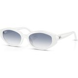 Ray-Ban Rb 4473D 677219 56 Kadın Güneş Gözlüğü Beyaz Çerçeve ile Şeffaf Mavi Cam UV 400 Koruma