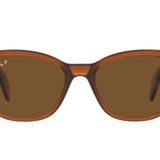 Ray-Ban Rb0880s Kare Güneş Gözlüğü, Şeffaf Kahverengi/Kahverengi Polarize, 52 mm