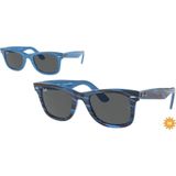 Ray-Ban Rb2140 1409B1 - Photo Çizgili Mavi Renk Degiştiren Çerçeve Unisex Güneş Gözlüğü