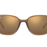 Ray-Ban RB2193 Leonard Kare Güneş Gözlüğü, Şeffaf Kahverengi/Açık Kahverengi Aynalı Altın, 51 mm