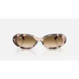 Ray-Ban Rb2223 144951 Kadın Güneş Gözlüğü - Oval Opal Pembe Havana Kemik Çerçeve Kahverengi Degrade Camlı