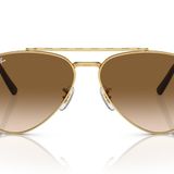 Ray-Ban Rb3625 Yeni Havacı Güneş Gözlüğü, Altın/Şeffaf Gradyan Kahverengi, 58 mm
