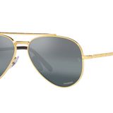 Ray-Ban Rb3625 Yeni Havacı Güneş Gözlüğü, Efsane Altın/Polarize Şeffaf Gradyan Koyu Mavi, 58 mm
