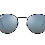 Ray-Ban Rb3637 Yeni Yuvarlak Güneş Gözlüğü, Siyah/Yeşil Aynalı Mavi, 53 mm