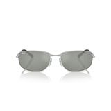 Ray-Ban Rb3732 Dikdörtgen Güneş Gözlüğü, Gümüş/Yeşil Aynalı Gümüş, 59 mm