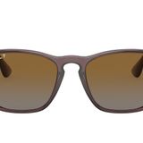 Ray-Ban RB4187 Chris Kare Güneş Gözlüğü, Şeffaf Kahverengi/Gri Gradyan Kahverengi Polarize, 54 mm