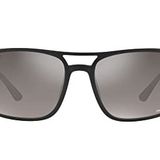 Ray-Ban Rb4375 Dikdörtgen Güneş Gözlüğü, Mat Siyah/Polarize Gri Aynalı Gri Gradyan, 60 mm