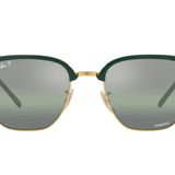 Ray-Ban Rb4416 Yeni Clubmaster Kare Güneş Gözlüğü, Altın Üzerine Yeşil/Yeşil Aynalı Polarize, 51 mm