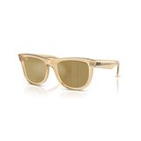 Ray-Ban RBR 0502S 68215A 50 Wayfarer Reverse Aynalı Unisex Kare Şeffaf Sarı Kemik Güneş Gözlüğü