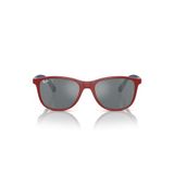 Ray-Ban Rj9077s Kare Güneş Gözlüğü, Kauçuk üzerine kırmızı/Gri Aynalı Siyah, 49 mm