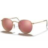 Ray-Ban Round Metal RB 3447 112/Z2 50 Gold-Brown/Pink Aynalı Unisex Güneş Gözlüğü