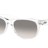 Ray-Ban Unisex Güneş Gözlüğü Şeffaf Çerçeve Üzerine Siyah, Şeffaf/Şeffaf Gradyan Gri, 55 mm