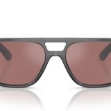 Ray-Ban Unisex Güneş Gözlüğü Siyah Çerçeve, Koyu Yeşil Lensler, 58MM, Şeffaf Gri/Mor Aynalı Gümüş Polarize, 58 mm