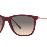 Ray-Ban Unisex Güneş Gözlüğü Siyah Çerçeve, Polarize Mavi/Gri Gradyan Lensler, 56MM, Kırmızı Kiraz/Şeffaf Gradyan Gri, 56 mm