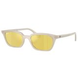 Ray-Ban Unisex Zaya Güneş Gözlüğü (1 Paket), Bulutlu Sıcak Beyaz/Sarı Ayna Flaş Altın, 53 mm