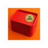 ray plastik 10 Adet Servis Tepsisi Kırmızı 34X26 cm