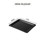 ray plastik REYON KASAP ŞARKÜTERİ TEPSİSİ PARLAK SİYAH 26X32 cm