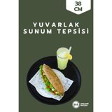 ray plastik Yuvarlak Servis Tepsisi Siyah - 38 cm