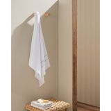 Raya %100 Pamuk Banyo Havlusu - Beyaz/gri - Beyaz - Gri - 70 x 140 cm
