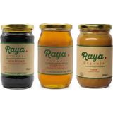 Raya Organik Organik Çiçek Balı 460 gr - Organik Tahin 340 gr - Organik Üzüm Pekmezi 380 gr 3'lü Set - 1,1 kg