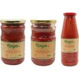 Raya Organik Organik Domates Salçası 650 G Biber Salçası 610 G Domates Püresi 695 G Set - 1,9 kg