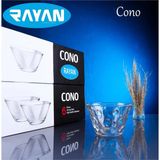 Rayan Cono 6'lı Büyük Cam Kase - Renkli