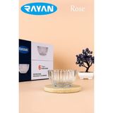 Rayan Rose Serisi 6’lı Kase Takımı | 10 cm Şık Sunum Kaseleri – Kahvaltılık & Mezelik - YOK - Beyaz