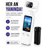 Raylax 2.5k UHD Vlog Kamera 16X Dijital Zoom 180° Döner Ekran Dijital Video Kamera Aksiyon Kamera - Beyaz