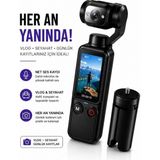 Raylax 2.5k UHD Vlog Kamera 16X Dijital Zoom 180° Döner Ekran Dijital Video Kamera Aksiyon Kamera - Siyah