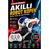 RAYLAX Akıllı Robot Köpek Uzaktan Kumandalı Şarjlı Sesli Komutlu RGB Işıklı Akrobatik Hareketli 2.4GHz Robot Oyuncak