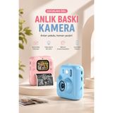 RAYLAX Anında Baskılı Çocuk Fotoğraf Makinesi HD Video Kayıt Termal Yazıcılı Dijital Kamera Şarjlı Taşınabilir