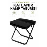 RAYLAX Kamp Taburesi Çantalı Katlanır Taşınabilir Hafif Dayanıklı Kaymaz Ayaklı Outdoor Oturma Sandalyesi