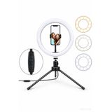 RAYLAX Ring Light 10 İnç LED Işıklı Telefon Tutucu Masa Ayaklı TikTok YouTube Çekim Işığı