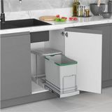 Raylı Plastik Gövde Çöp Kovası 24 Lt.-Gri Çok Renkli Tek Ebat Zsx S-2571-G - genel
