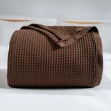 RAYME TEKSTİL - 100% Pamuk Pike Yatak Örtüsü Waffle Dokuma - Tek Kişilik ve Çift Kişilik 4 Mevsim Dekoratif Hafif Yumuşak Pikeler (Koyu Kahverengi, Tek Kişilik Pike 160x240 cm)