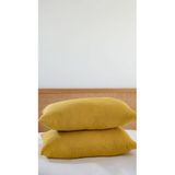 RAYME TEKSTIL 4 Katlı Müslin Yastık Kılıfı,%100 Pamuk, 50x70 cm, 2'li Set, Nefes Alabilir, Düz Renk, Yatak Odası için (Hardal)
