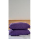 RAYME TEKSTIL 4 Katlı Müslin Yastık Kılıfı,%100 Pamuk, 50x70 cm, 2'li Set, Nefes Alabilir, Düz Renk, Yatak Odası için (Mor)