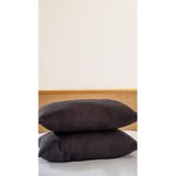 RAYME TEKSTIL 4 Katlı Müslin Yastık Kılıfı,%100 Pamuk, 50x70 cm, 2'li Set, Nefes Alabilir, Düz Renk, Yatak Odası için (Siyah)