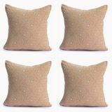 RAYME TEKSTIL Lüks 100% Pamuk Dekoratif Desenli Kırlent Kılıfı 4 Adet Set 45x45 cm, Kaliteli Pamuklu Kumaş Kırlent ve Minder Kılıfı (Altın Sarısı, 4 Adet 45x45 cm)