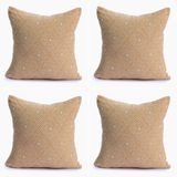 RAYME TEKSTIL Lüks 100% Pamuk Dekoratif Desenli Kırlent Kılıfı 4 Adet Set 45x45 cm, Kaliteli Pamuklu Kumaş Kırlent ve Minder Kılıfı (Altın Sarısı, 4 Adet 45x45 cm)