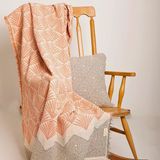 RAYME TEKSTIL Lüks 100% Pamuk Koltuk Şalı TV Battaniyesi, Geniş 130x170 cm Yüksek Kaliteli Pamuklu Kumaş Dekoratif Koltuk Atma Şal Battaniyeleri (Palm Somon)