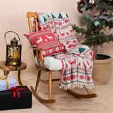 RAYME TEKSTIL Lüks 100% Pamuk Koltuk Şalı TV Battaniyesi, Geniş 130x170 cm Yüksek Kaliteli Pamuklu Kumaş Dekoratif Koltuk Atma Şal Battaniyeleri (Yılbaşı Tema)