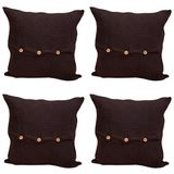 RAYME TEKSTIL Lüks Müslin Dekoratif Yastık Kılıfları 4 Adet Set 45x45 cm, 100% Pamuk 4-Katlı Muslin Kumaş Yumuşak Kırlent ve Minder Kılıfı (Antrasit, 45x45 cm (4 Adetli Set))